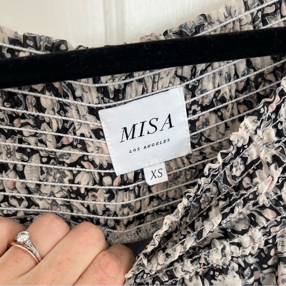 Misa Grey and Pink Floral Maxi Dress, Size XS - Picture 7 of 10